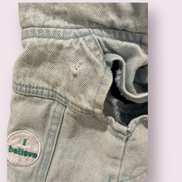 CHRISTMAS Denim Dog Vest Coat Sherpa Collar Two Size Snap Front Size Small - Picture 7 of 7